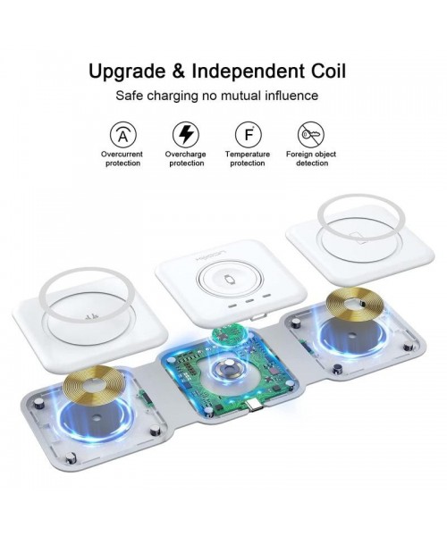 Nano 3 in 1 Wireless Charger for iPhone, Not suitable for Android, Magnetic Foldable 3 in 1 Charging Station, Travel Charger for Multple Devices for iPhone 16/15/14/13/12, for AirPods 4/3/Pro, for iWatch, Christmas Gifts Nano 3 in 1 Wireless Charger for iPhone, Not suitable for Android, Magnetic Foldable 3 in 1 Charging Station, Travel Charger for Multple Devices for iPhone 16/15/14/13/12, for AirPods 4/3/Pro, for iWatch, Christmas Gifts