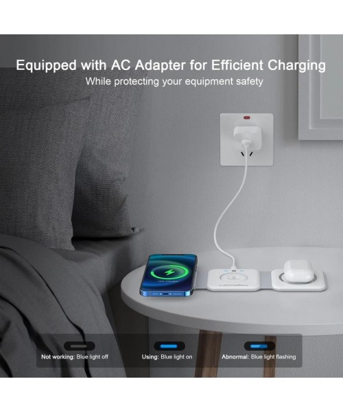 Nano 3 in 1 Wireless Charger for iPhone, Not suitable for Android, Magnetic Foldable 3 in 1 Charging Station, Travel Charger for Multple Devices for iPhone 16/15/14/13/12, for AirPods 4/3/Pro, for iWatch, Christmas Gifts Nano 3 in 1 Wireless Charger for iPhone, Not suitable for Android, Magnetic Foldable 3 in 1 Charging Station, Travel Charger for Multple Devices for iPhone 16/15/14/13/12, for AirPods 4/3/Pro, for iWatch, Christmas Gifts