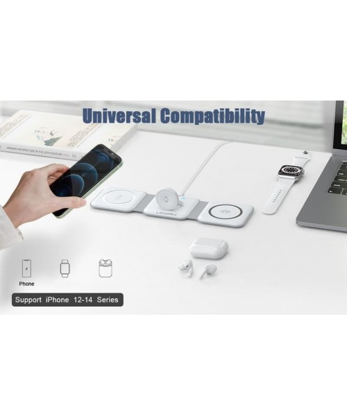 Nano 3 in 1 Wireless Charger for iPhone, Not suitable for Android, Magnetic Foldable 3 in 1 Charging Station, Travel Charger for Multple Devices for iPhone 16/15/14/13/12, for AirPods 4/3/Pro, for iWatch, Christmas Gifts Nano 3 in 1 Wireless Charger for iPhone, Not suitable for Android, Magnetic Foldable 3 in 1 Charging Station, Travel Charger for Multple Devices for iPhone 16/15/14/13/12, for AirPods 4/3/Pro, for iWatch, Christmas Gifts