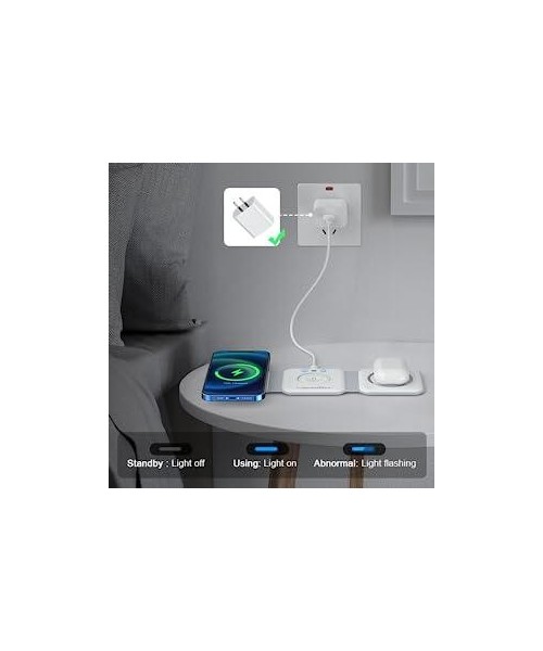 Nano 3 in 1 Wireless Charger for iPhone, Not suitable for Android, Magnetic Foldable 3 in 1 Charging Station, Travel Charger for Multple Devices for iPhone 16/15/14/13/12, for AirPods 4/3/Pro, for iWatch, Christmas Gifts Nano 3 in 1 Wireless Charger for iPhone, Not suitable for Android, Magnetic Foldable 3 in 1 Charging Station, Travel Charger for Multple Devices for iPhone 16/15/14/13/12, for AirPods 4/3/Pro, for iWatch, Christmas Gifts