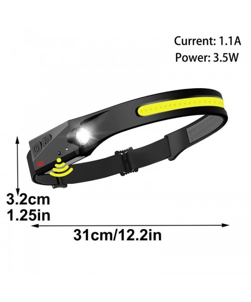Rechargeable Headlamp, Led Light, Rechargeable 230° Wide Head Lamp with Motion Sensor for Adults, Headlamp Flashlight, Spring Camping Headlight, Portable Headlight for Fishing, Hiking, Camping, Camping Essentials, Camping Gadgets 2024, Gifts For Men
