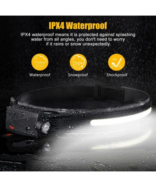 Rechargeable Headlamp, Led Light, Rechargeable 230° Wide Head Lamp with Motion Sensor for Adults, Headlamp Flashlight, Spring Camping Headlight, Portable Headlight for Fishing, Hiking, Camping, Camping Essentials, Camping Gadgets 2024, Gifts For Men
