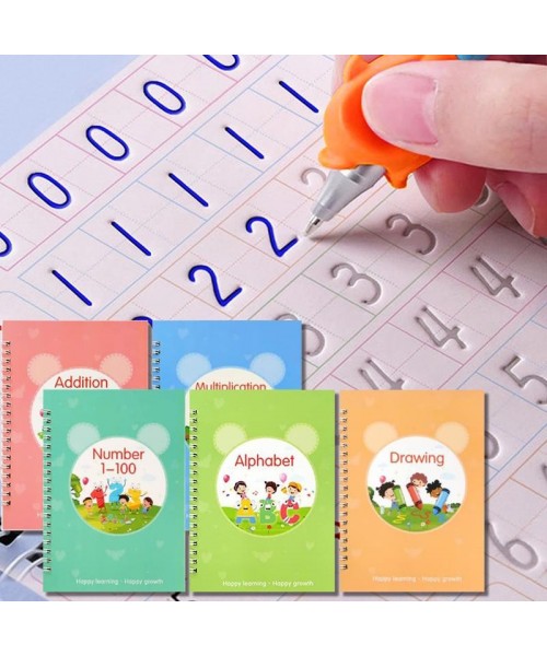 Reusable Magic Writing Practice Copybook, 5 Counts Handwriting Practice Book with 10 Pen Refill & 2 Pen, Suitable for Kindergarten School Students, School-starting Stationery Set, Fall Decor, Men Gifts, Christmas Gift Reusable Magic Writing Practice Copybook, 5 Counts Handwriting Practice Book with 10 Pen Refill & 2 Pen, Suitable for Kindergarten School Students, School-starting Stationery Set, Fall Decor, Men Gifts, Christmas Gift