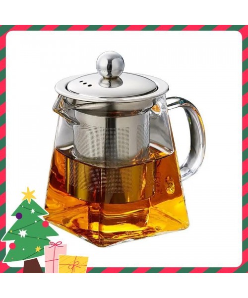Glass Tea Pot with Removable Stainless Steel Filter & Handle, Clear Square Tea Pot & Tea Cup Set, Tea Making Tool for Home Office Use, Home Accessories, Kitchen Accessories Glass Tea Pot with Removable Stainless Steel Filter & Handle, Clear Square Tea Pot & Tea Cup Set, Tea Making Tool for Home Office Use, Home Accessories, Kitchen Accessories