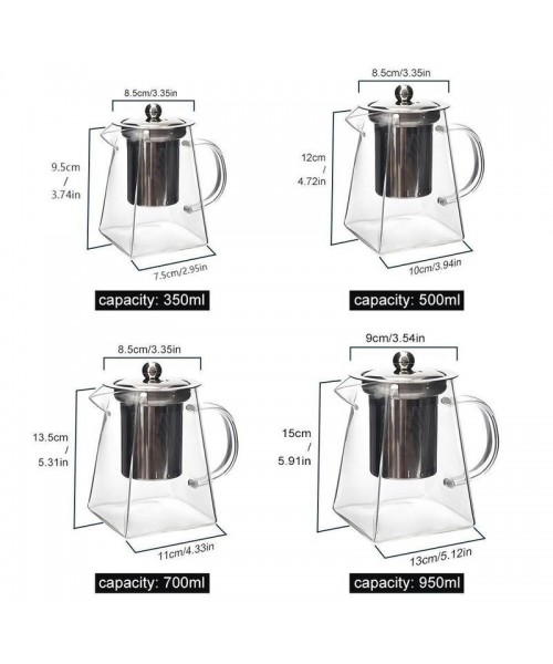 Glass Tea Pot with Removable Stainless Steel Filter & Handle, Clear Square Tea Pot & Tea Cup Set, Tea Making Tool for Home Office Use, Home Accessories, Kitchen Accessories Glass Tea Pot with Removable Stainless Steel Filter & Handle, Clear Square Tea Pot & Tea Cup Set, Tea Making Tool for Home Office Use, Home Accessories, Kitchen Accessories