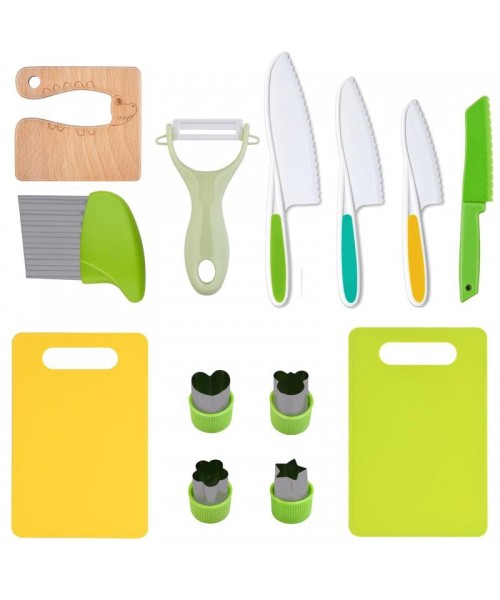 Montessori 13 Piece Kids Cooking Tools for Over 3 Year Od, Children Cooking Tool Set for Real Cooking for Kids Birthday Christmas Gift Black Friday