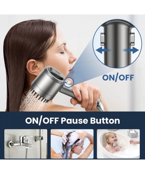Handheld Filter Booster Shower Head, 4 Spray Modes, Hard Water Powerful Cleaning, Bathroom Shower Set Handheld Filter Booster Shower Head, 4 Spray Modes, Hard Water Powerful Cleaning, Bathroom Shower Set