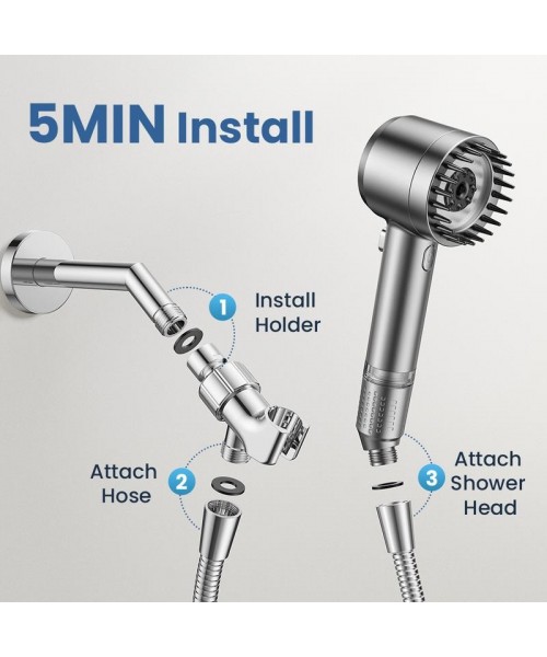 Handheld Filter Booster Shower Head, 4 Spray Modes, Hard Water Powerful Cleaning, Bathroom Shower Set Handheld Filter Booster Shower Head, 4 Spray Modes, Hard Water Powerful Cleaning, Bathroom Shower Set