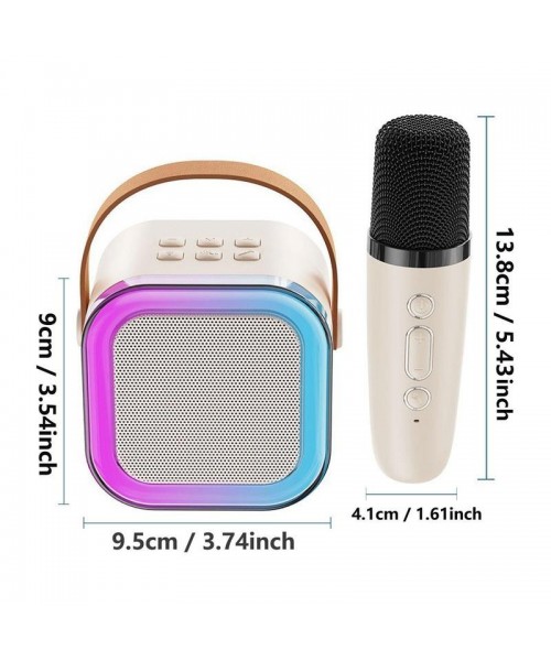 Fall Portable Wireless Karaoke Speaker with Microphone, HIFI Stereo Sound Subwoofers, KTV Speaker Subwoofer with RGB Colorful LED Lights, Karaoke Machine Sound System for Outdoor Sports Travel, Audio Device, Room Accessories Fall Portable Wireless Karaoke Speaker with Microphone, HIFI Stereo Sound Subwoofers, KTV Speaker Subwoofer with RGB Colorful LED Lights, Karaoke Machine Sound System for Outdoor Sports Travel, Audio Device, Room Accessories