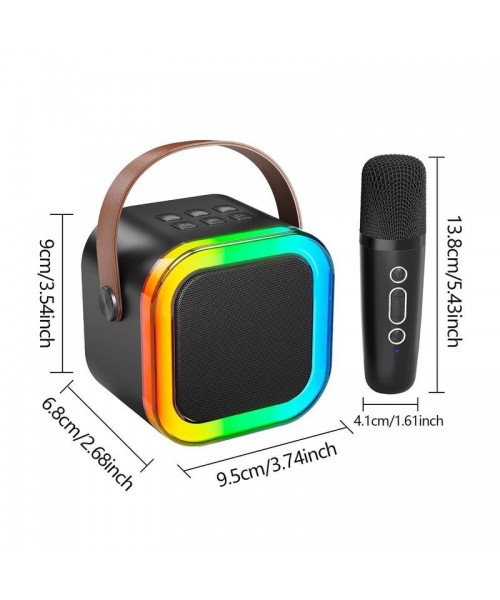 Fall Portable Wireless Karaoke Speaker with Microphone, HIFI Stereo Sound Subwoofers, KTV Speaker Subwoofer with RGB Colorful LED Lights, Karaoke Machine Sound System for Outdoor Sports Travel, Audio Device, Room Accessories Fall Portable Wireless Karaoke Speaker with Microphone, HIFI Stereo Sound Subwoofers, KTV Speaker Subwoofer with RGB Colorful LED Lights, Karaoke Machine Sound System for Outdoor Sports Travel, Audio Device, Room Accessories