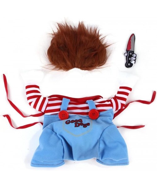 Funny Chucky Dogs Costume with Pet Wig,Creative Cosplay Scary Outfit Knife,for Small Medium and Large Cats Puppy,Party Animal Clothes Ragdoll stume Funny Chucky Dogs Costume with Pet Wig,Creative Cosplay Scary Outfit Knife,for Small Medium and Large Cats Puppy,Party Animal Clothes Ragdoll stume