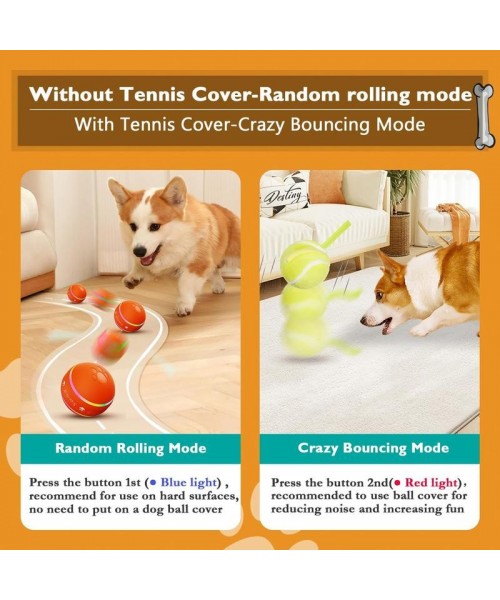 Interactive Dog Toys Dog Ball,[Newly Upgraded] Durable Motion Activated Automatic Rolling Ball Toys for/Small/Medium/Large Dogs,USB Rechargeable