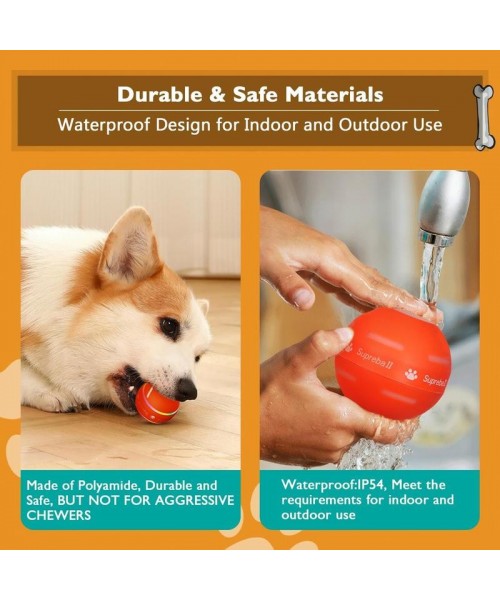 Interactive Dog Toys Dog Ball,[Newly Upgraded] Durable Motion Activated Automatic Rolling Ball Toys for/Small/Medium/Large Dogs,USB Rechargeable