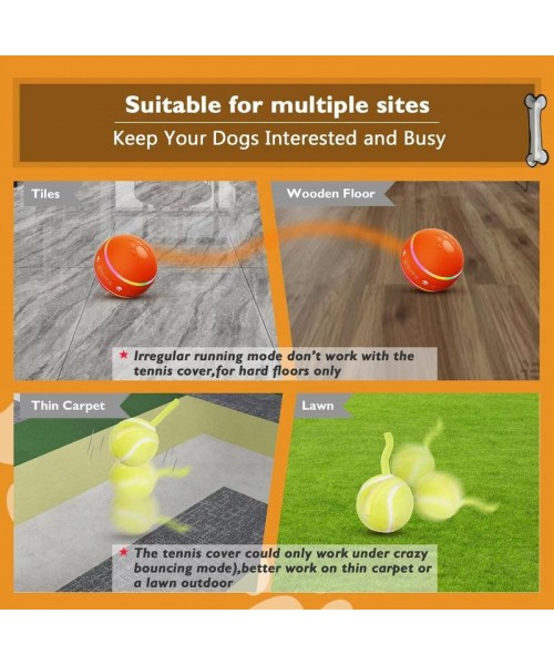 Interactive Dog Toys Dog Ball,[Newly Upgraded] Durable Motion Activated Automatic Rolling Ball Toys for/Small/Medium/Large Dogs,USB Rechargeable