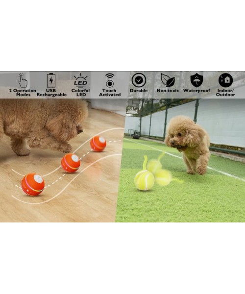 Interactive Dog Toys Dog Ball,[Newly Upgraded] Durable Motion Activated Automatic Rolling Ball Toys for/Small/Medium/Large Dogs,USB Rechargeable