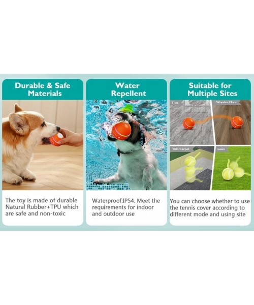 Interactive Dog Toys Dog Ball,[Newly Upgraded] Durable Motion Activated Automatic Rolling Ball Toys for/Small/Medium/Large Dogs,USB Rechargeable