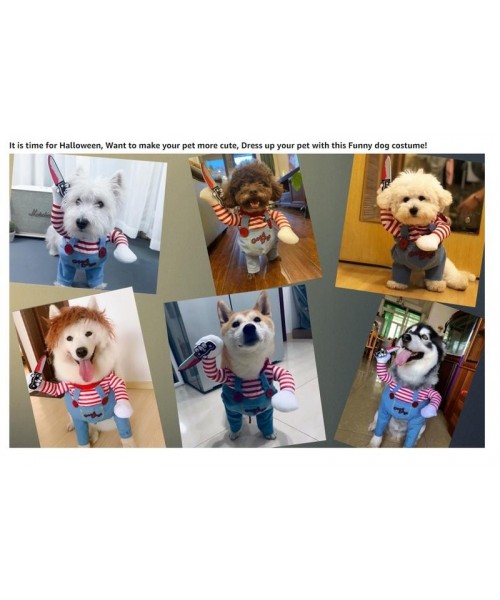 Funny Chucky Dogs Costume with Pet Wig,Creative Cosplay Scary Outfit Knife,for Small Medium and Large Cats Puppy,Party Animal Clothes Ragdoll stume Funny Chucky Dogs Costume with Pet Wig,Creative Cosplay Scary Outfit Knife,for Small Medium and Large Cats Puppy,Party Animal Clothes Ragdoll stume