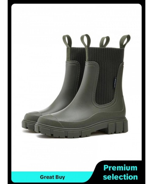 Women's Solid Color Waterproof Rain Boots, Fall 2024 New Style Fashionable Round Toe Boots for Outdoor Footwear, Non-slip Rain Boots for Women Shoes, Boots for Wide Feet Women's Solid Color Waterproof Rain Boots, Fall 2024 New Style Fashionable Round Toe Boots for Outdoor Footwear, Non-slip Rain Boots for Women Shoes, Boots for Wide Feet