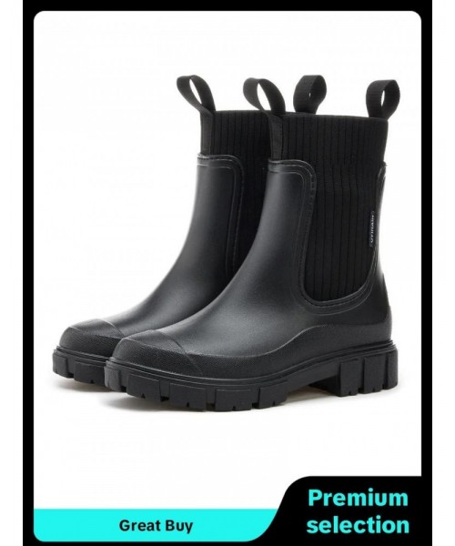 Women's Solid Color Waterproof Rain Boots, Fall 2024 New Style Fashionable Round Toe Boots for Outdoor Footwear, Non-slip Rain Boots for Women Shoes, Boots for Wide Feet Women's Solid Color Waterproof Rain Boots, Fall 2024 New Style Fashionable Round Toe Boots for Outdoor Footwear, Non-slip Rain Boots for Women Shoes, Boots for Wide Feet