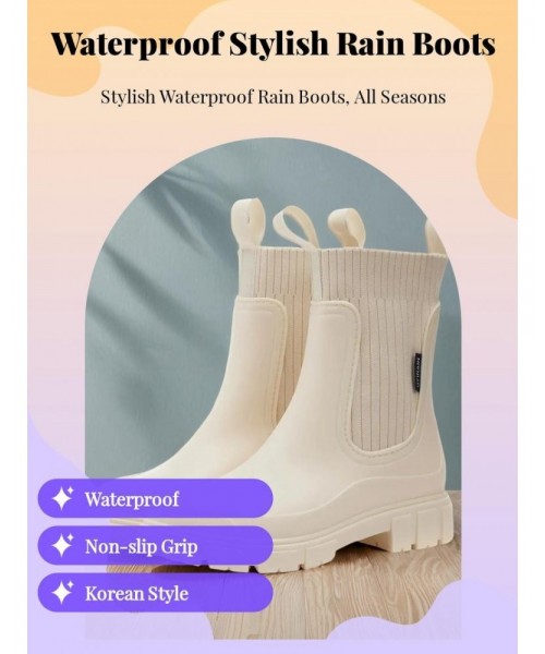 Women's Solid Color Waterproof Rain Boots, Fall 2024 New Style Fashionable Round Toe Boots for Outdoor Footwear, Non-slip Rain Boots for Women Shoes, Boots for Wide Feet Women's Solid Color Waterproof Rain Boots, Fall 2024 New Style Fashionable Round Toe Boots for Outdoor Footwear, Non-slip Rain Boots for Women Shoes, Boots for Wide Feet