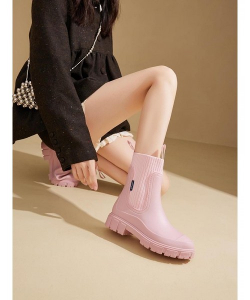 Women's Solid Color Waterproof Rain Boots, Fall 2024 New Style Fashionable Round Toe Boots for Outdoor Footwear, Non-slip Rain Boots for Women Shoes, Boots for Wide Feet Women's Solid Color Waterproof Rain Boots, Fall 2024 New Style Fashionable Round Toe Boots for Outdoor Footwear, Non-slip Rain Boots for Women Shoes, Boots for Wide Feet
