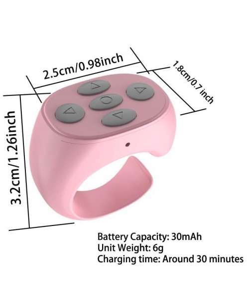 Wireless Remote Control Ring,&nbsp;Selfie Video Controller&nbsp;for Phone, Automatic Page Turner for Various APP, Mobile Remote Control, Selfie Accessories