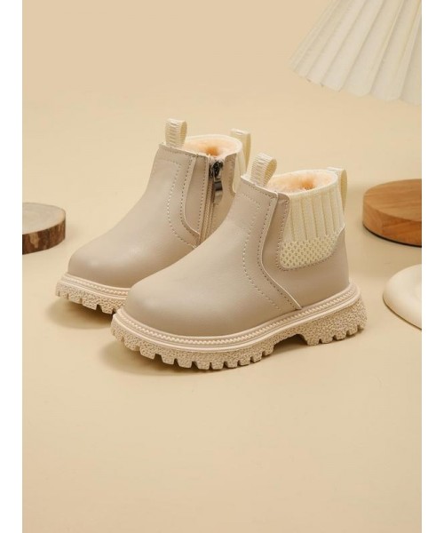 Kid's Winter Boots, Casual Warm Ankle Boots for Fall & Winter, New Style Plain Color Boots for Boys for Daily Wear Kid's Winter Boots, Casual Warm Ankle Boots for Fall & Winter, New Style Plain Color Boots for Boys for Daily Wear