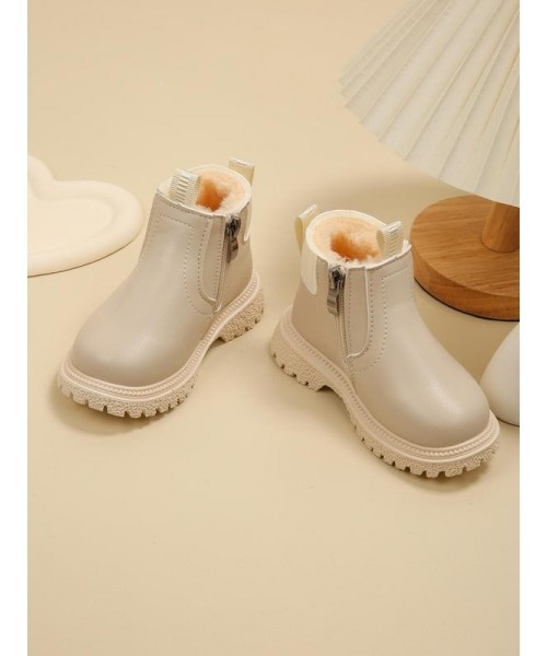 Kid's Winter Boots, Casual Warm Ankle Boots for Fall & Winter, New Style Plain Color Boots for Boys for Daily Wear Kid's Winter Boots, Casual Warm Ankle Boots for Fall & Winter, New Style Plain Color Boots for Boys for Daily Wear