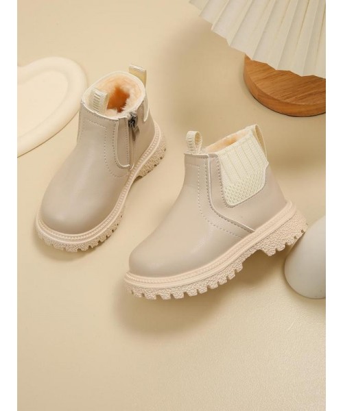 Kid's Winter Boots, Casual Warm Ankle Boots for Fall & Winter, New Style Plain Color Boots for Boys for Daily Wear Kid's Winter Boots, Casual Warm Ankle Boots for Fall & Winter, New Style Plain Color Boots for Boys for Daily Wear